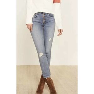 Reformation Winona Button Fly Distressed Jean 26